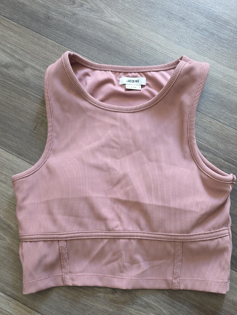 Jason Wu Dusty Rose Ribbed Crop Tank